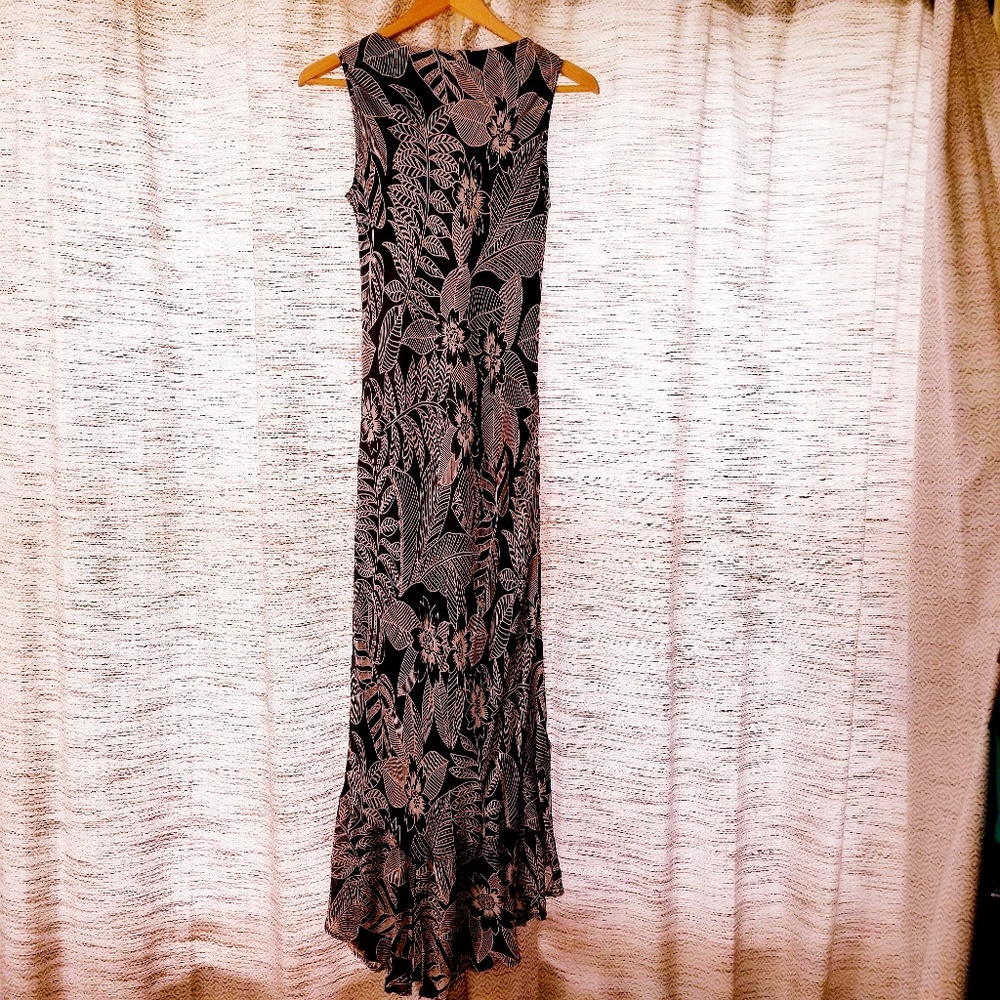 5/$25 Chico's Tropical Maxi Dress Brown Multi 4 - Picture 5 of 8